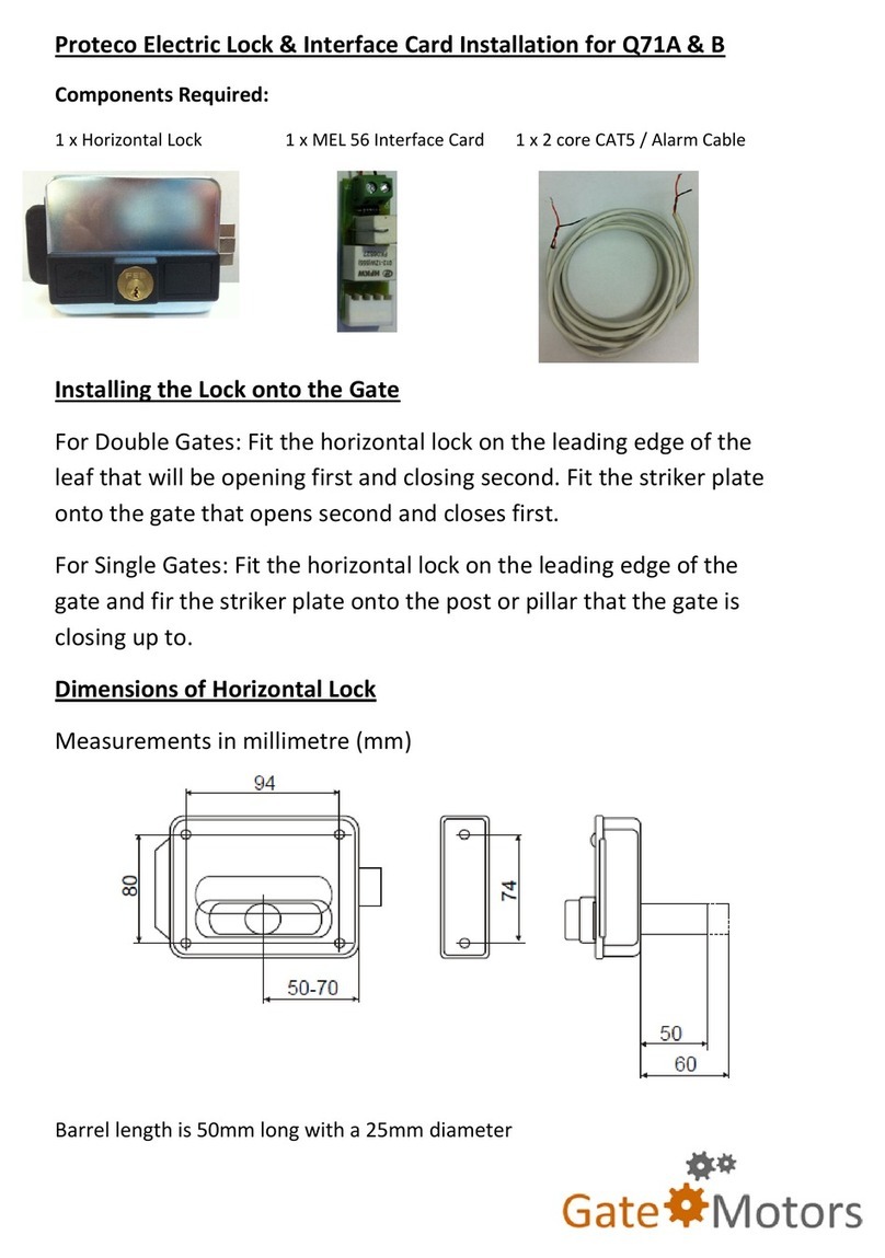 Proteco Q71A installation manual Proteco Q71A installation manual