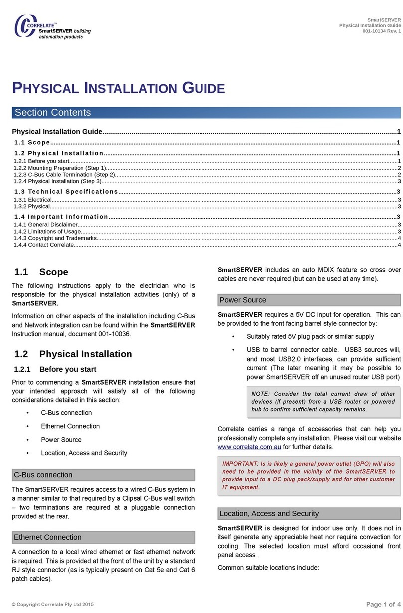 Correlate SmartSERVER installation guide Correlate SmartSERVER installation guide