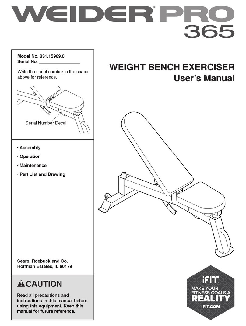 Weider 831.15969.0 User manual