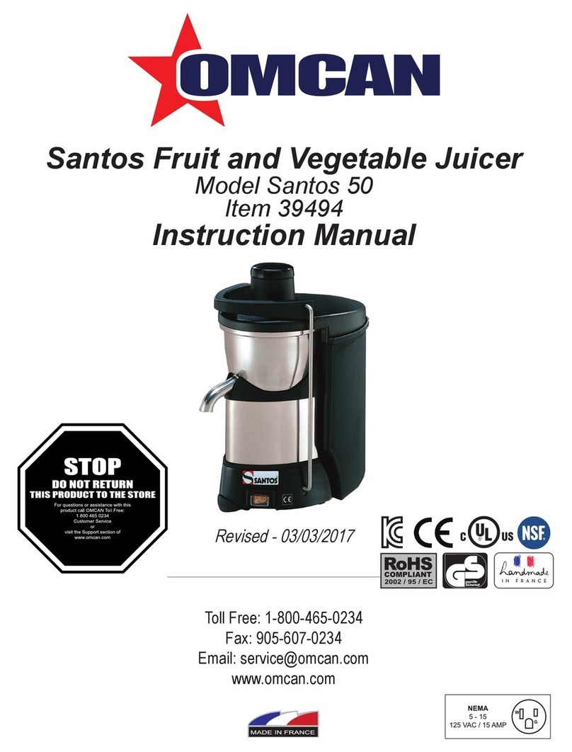 Omcan Santos 50 User manual Omcan Santos 50 User manual