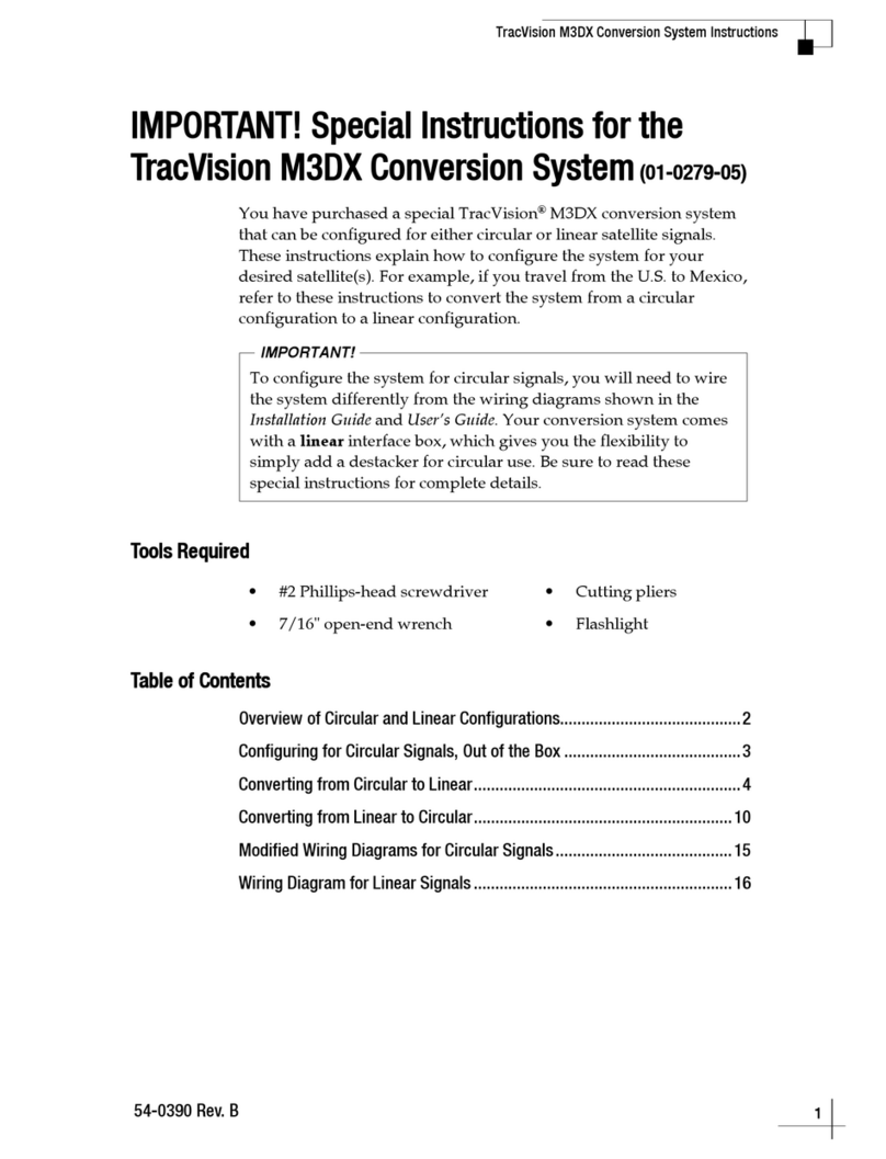 TracVision M3-DX Special instructions