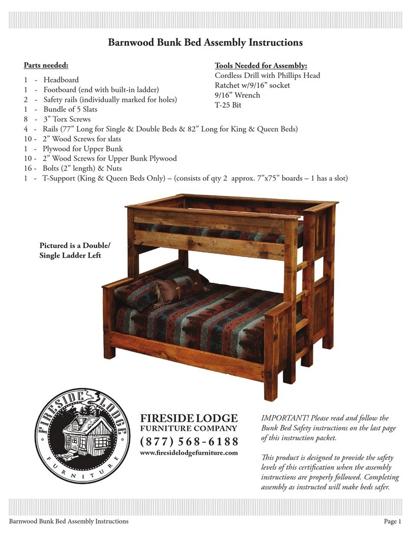 Fireside Lodge Barnwood Bunk Bed Assembly instructions