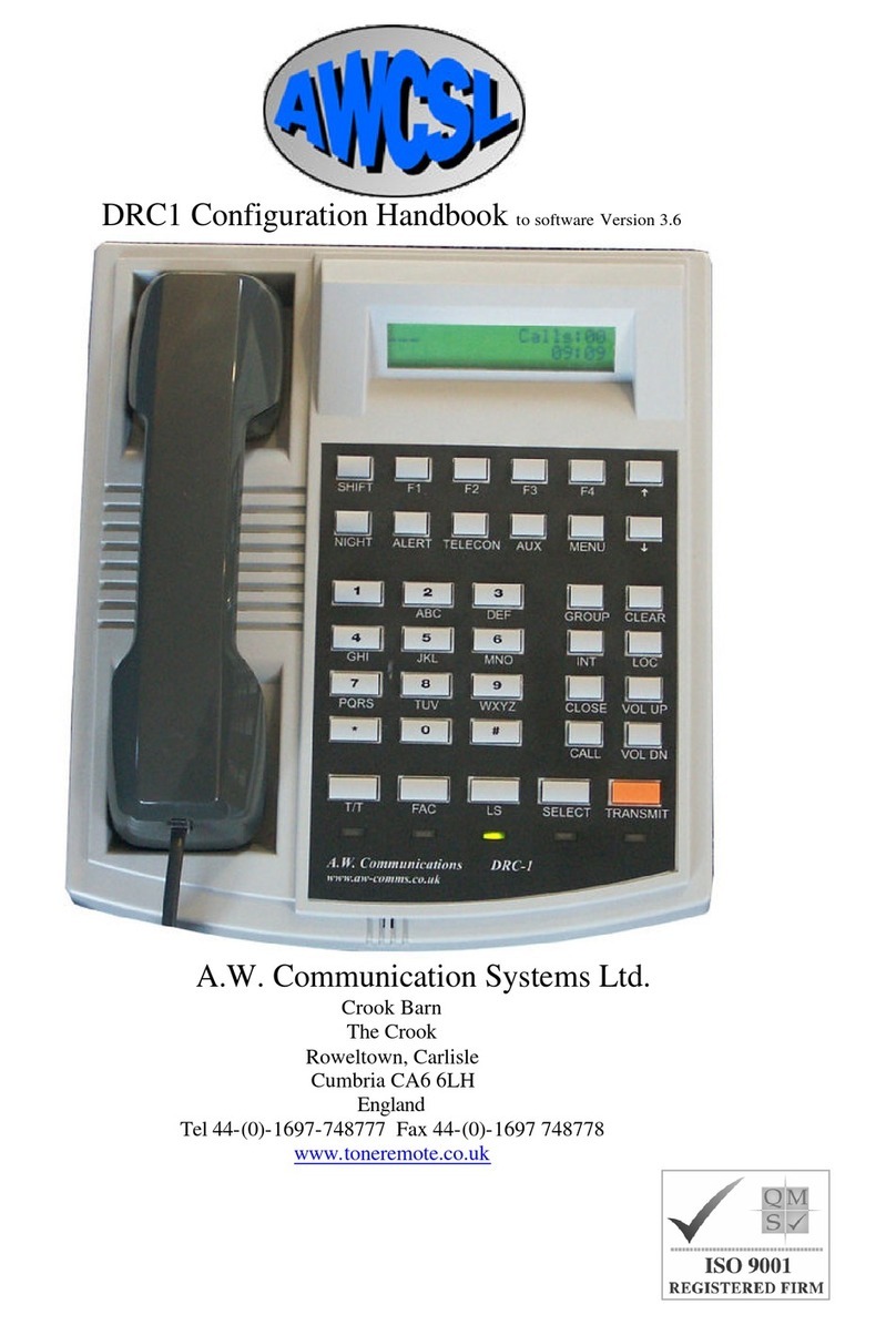 A.W. Communication Systems DRC1 Configuration handbook