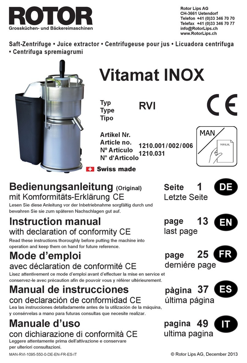 ROTOR Vitamat INOX instruction manual