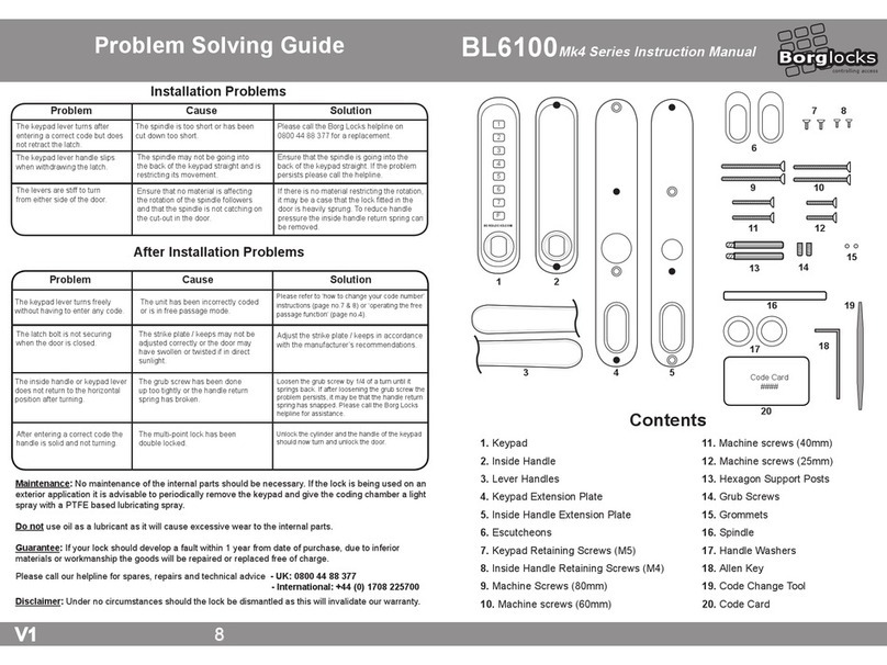 Borglocks BL6100Mk4 Series User manual