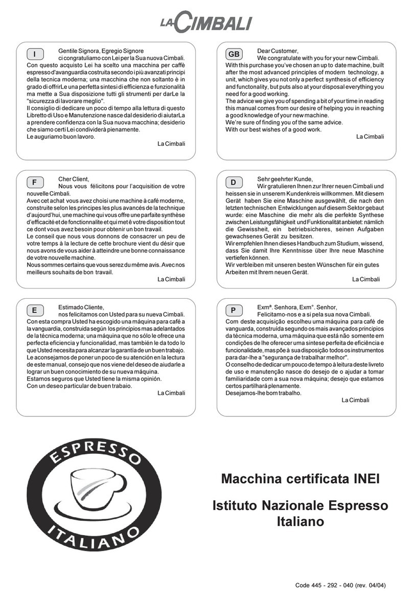 Cimbali M32 Classic User manual