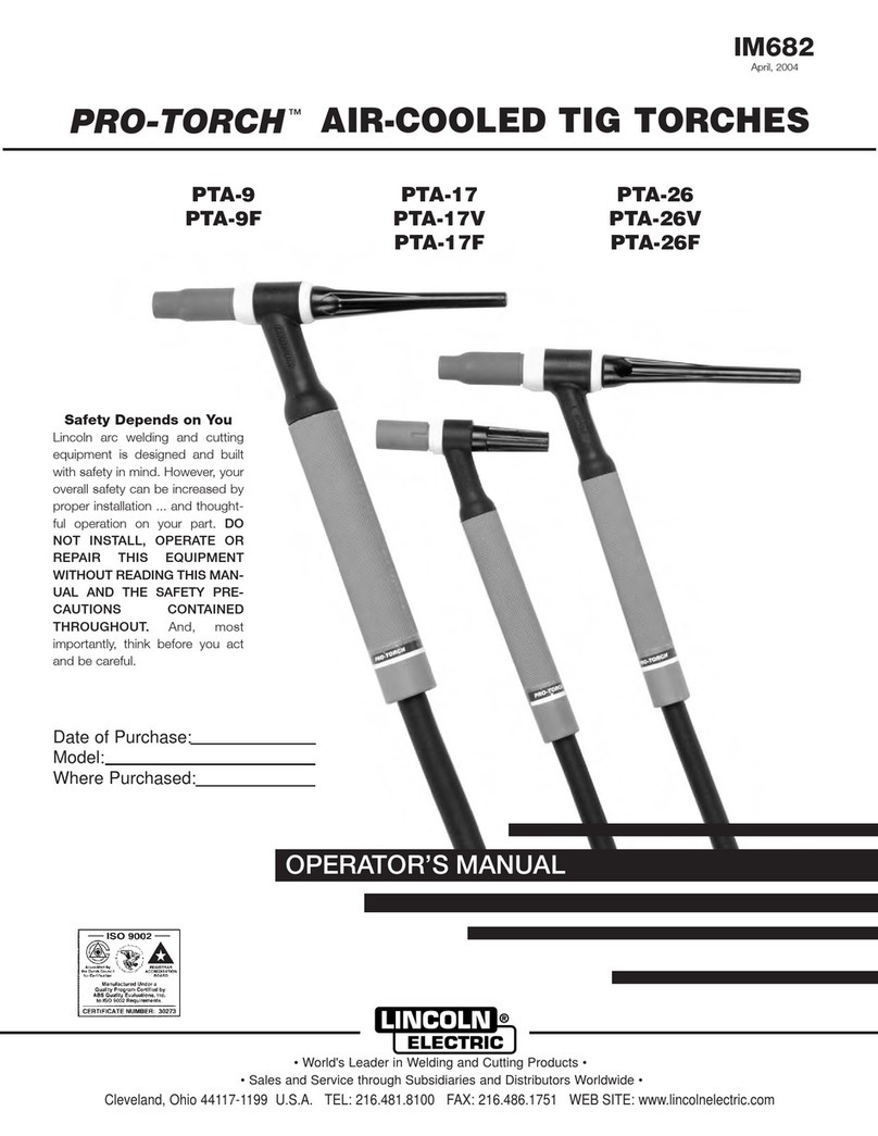 Lincoln Electric Pro-Torch PTA-9F User manual