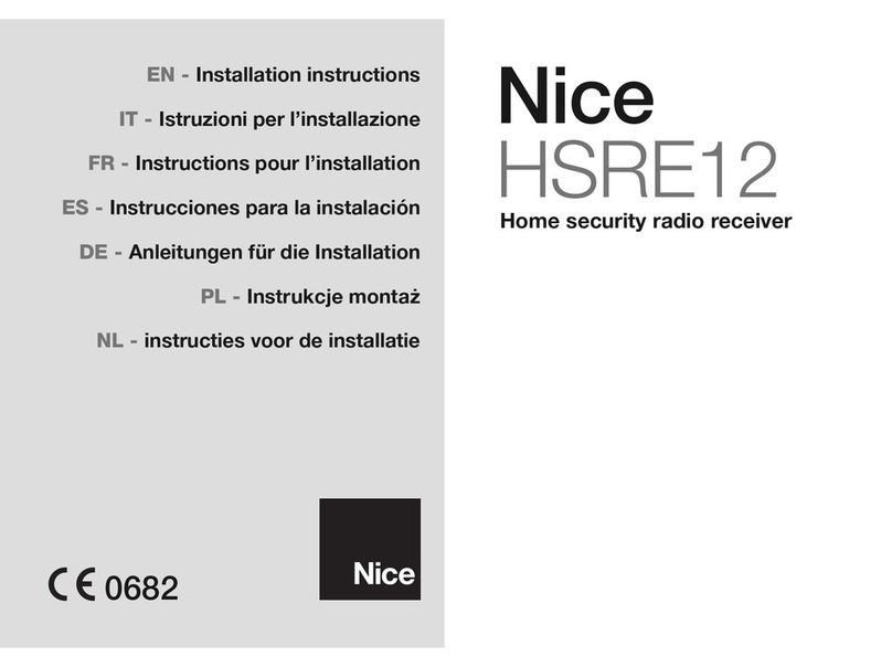 Nice HSRE12 User manual Nice HSRE12 User manual