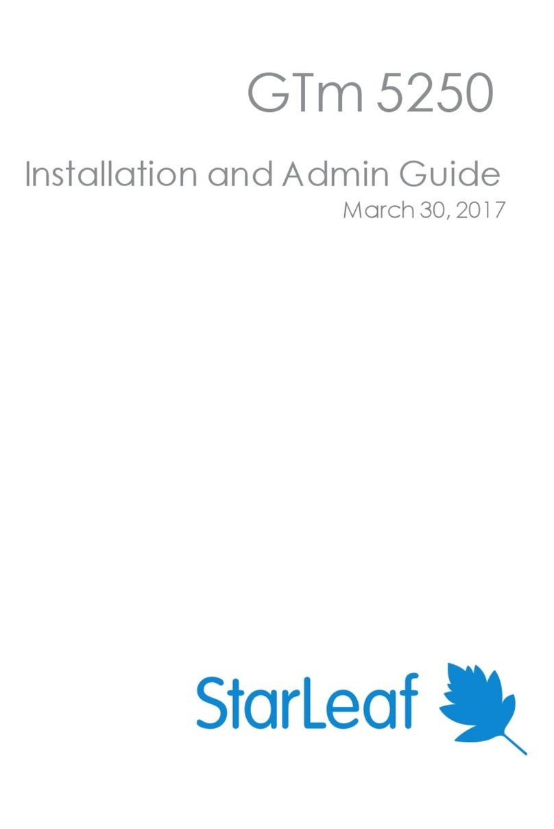 StarLeaf GTm 5250 User manual StarLeaf GTm 5250 User manual