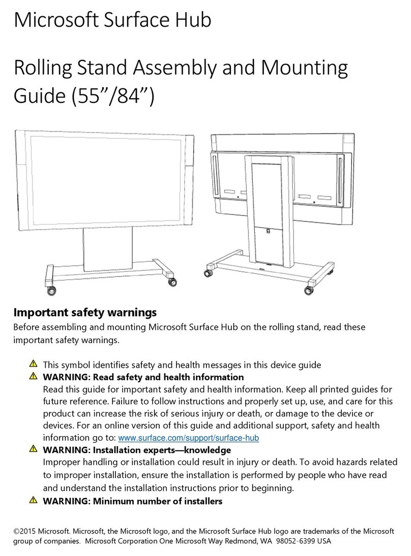 Microsoft Surface Hub 55 inch Assembly and mounting manual Microsoft Surface Hub 55 inch Assembly and mounting manual
