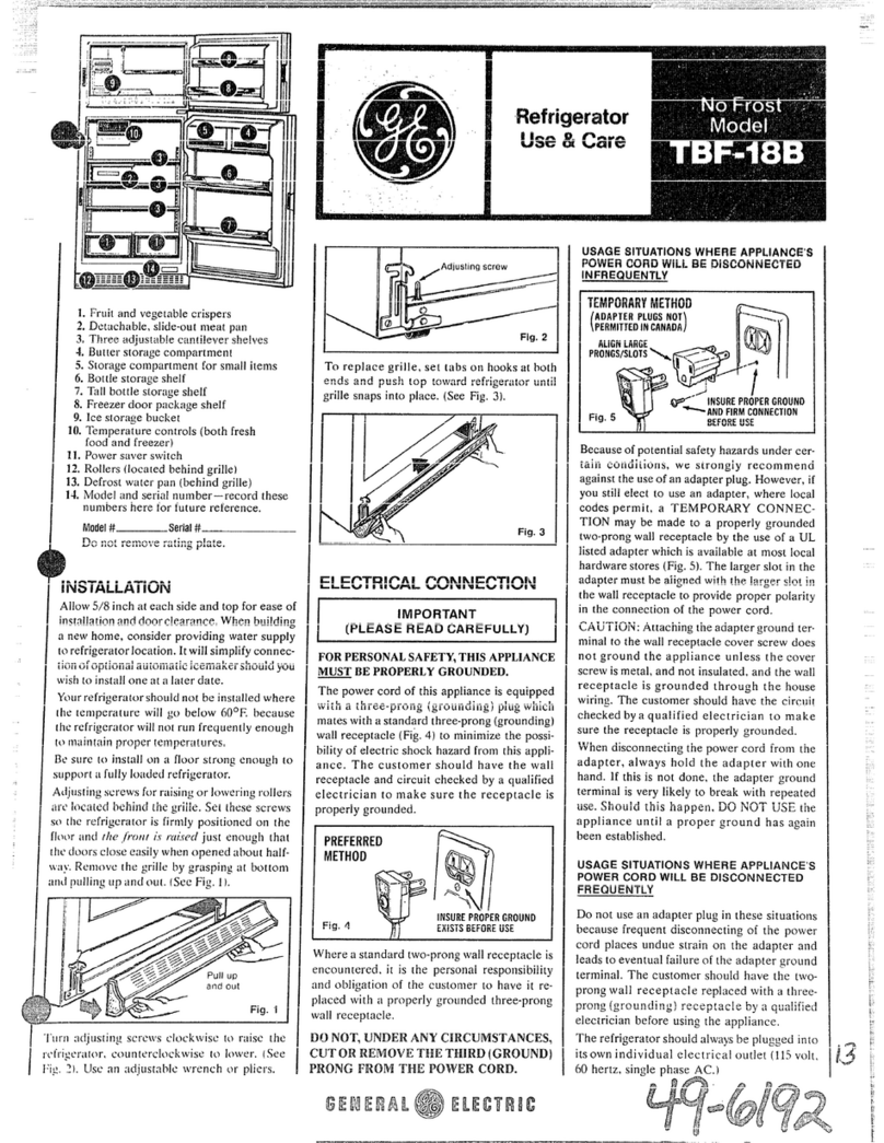 GE TBF-18B User manual