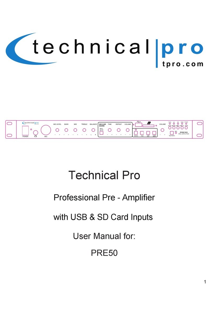 Technical Pro PRE50 User manual Technical Pro PRE50 User manual