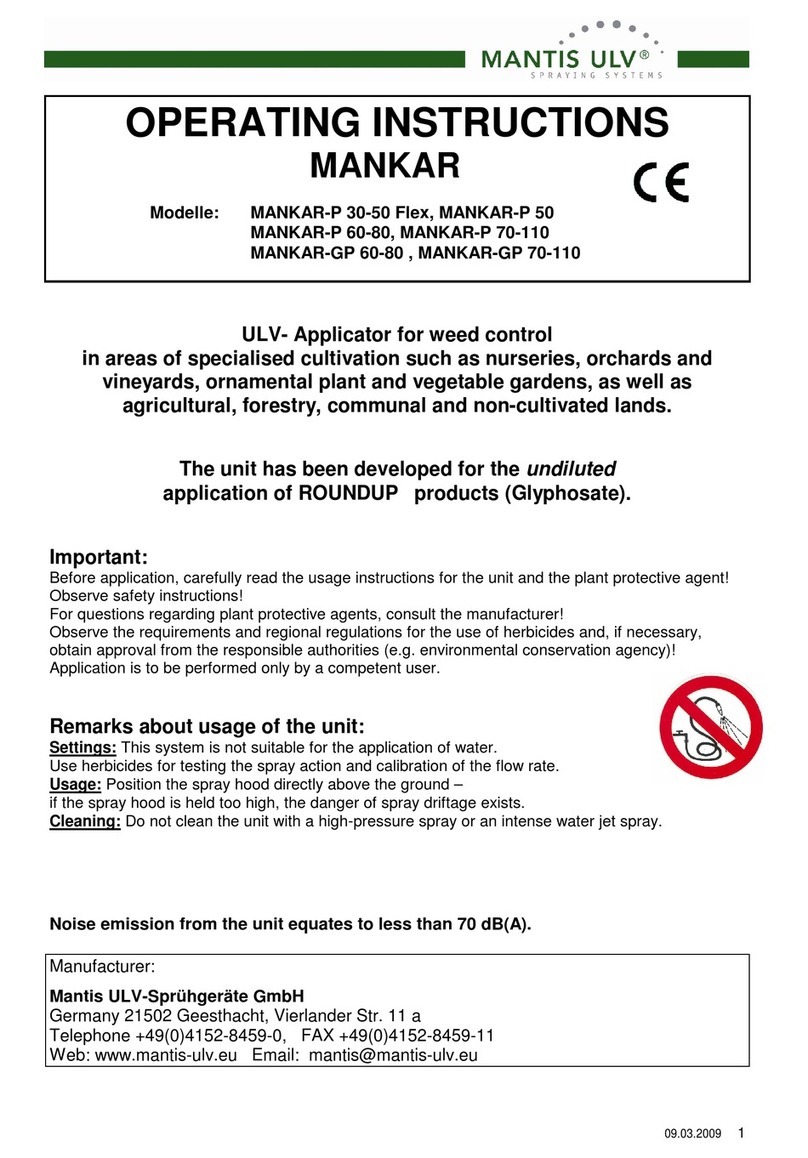 Mantis ULV MANKAR-P 50 operating instructions