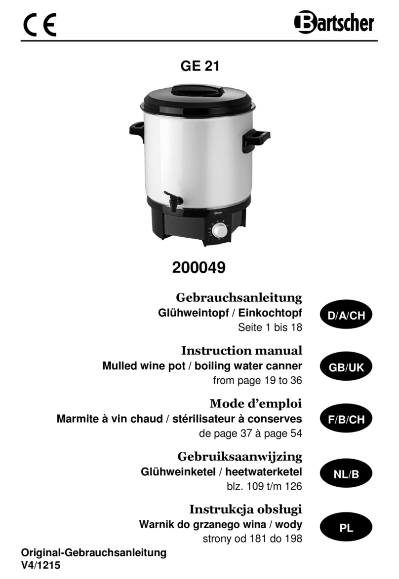 Bartscher GE 21 instruction manual Bartscher GE 21 instruction manual