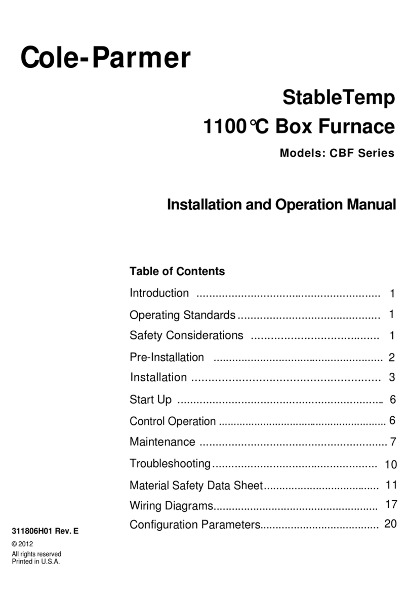 Cole Parmer StableTemp CBF Series User manual Cole Parmer StableTemp CBF Series User manual