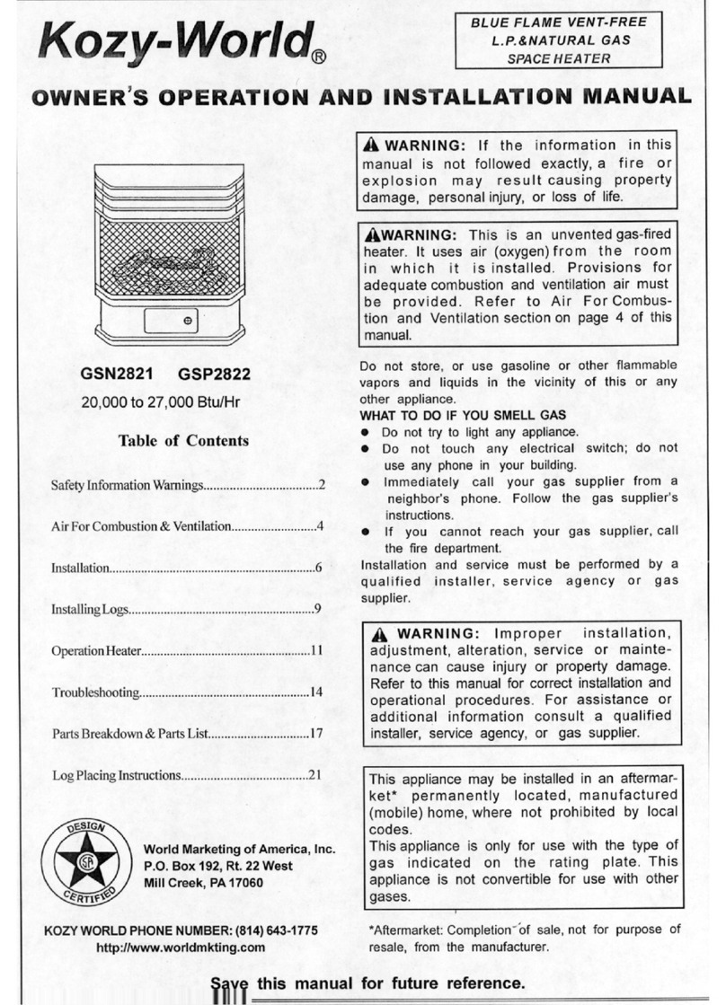 Kozy-World GSN2821 User manual