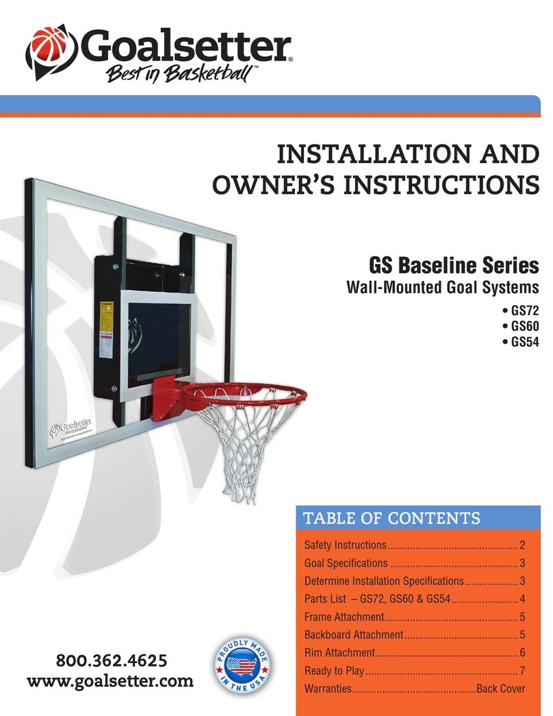 Goalsetter Systems GS72 Installation and owner's instructions Goalsetter Systems GS72 Installation and owner's instructions