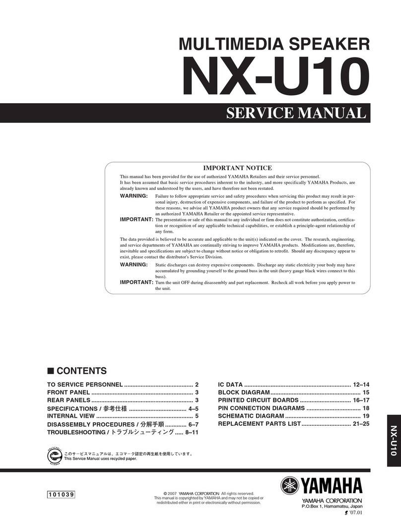 Yamaha NX-U10 - Speaker Sys Service manual