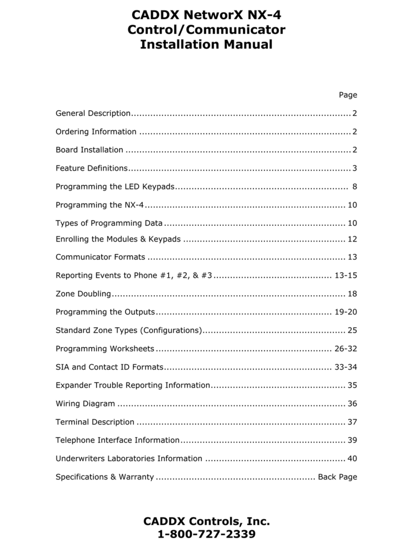CADDX networx nx-4 User manual