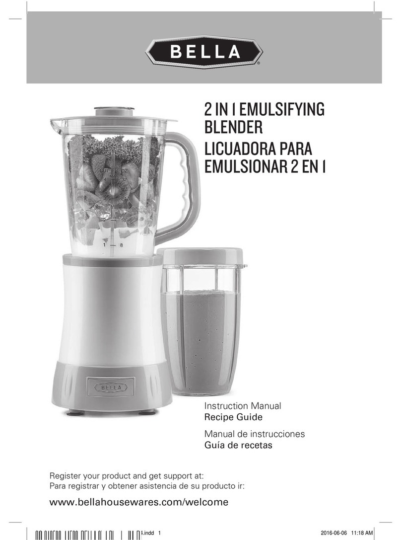 Bella 2 IN 1 EMULSIFYINGBLENDER Instruction manual and recipe guide