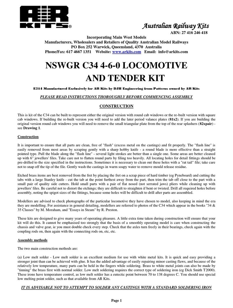 Australian Railway Kits NSWGR C34 4-6-0 instruction manual