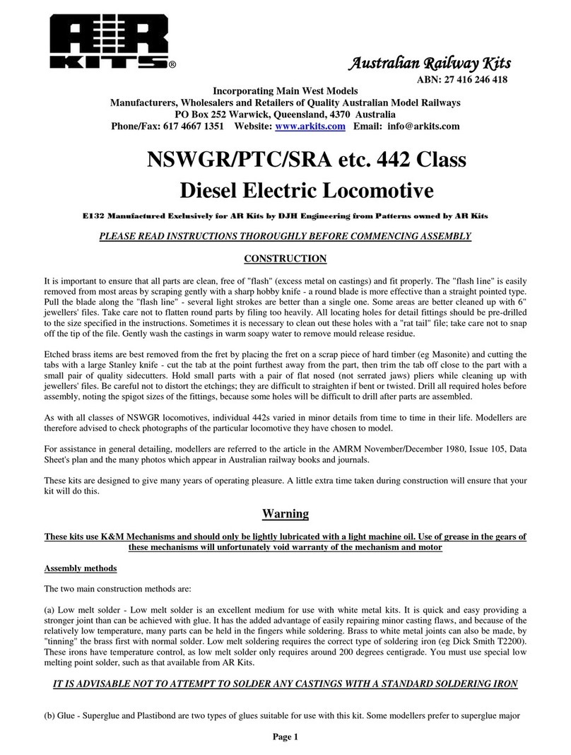 Australian Railway Kits NSWGR/PTC/SRA instruction manual Australian Railway Kits NSWGR/PTC/SRA instruction manual