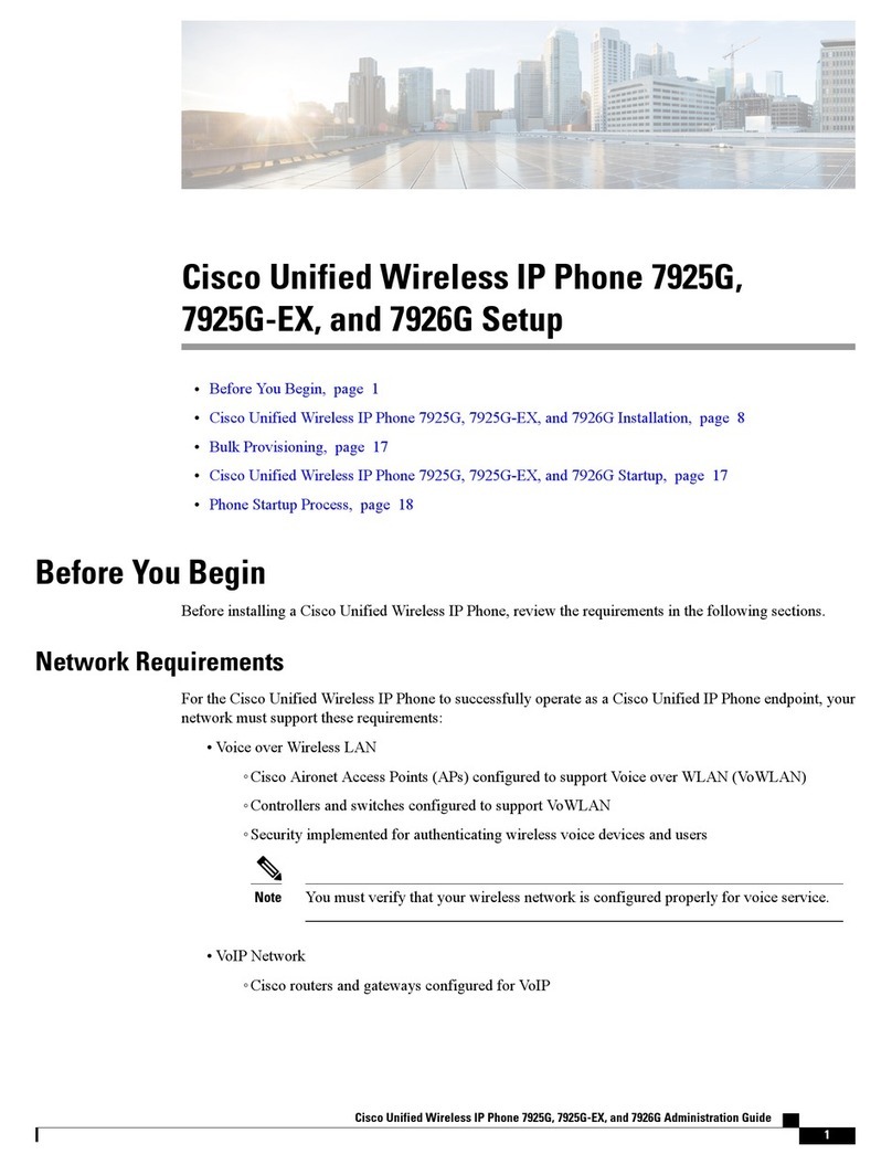 Cisco 7925G - Unified Wireless IP Phone VoIP Instruction Manual