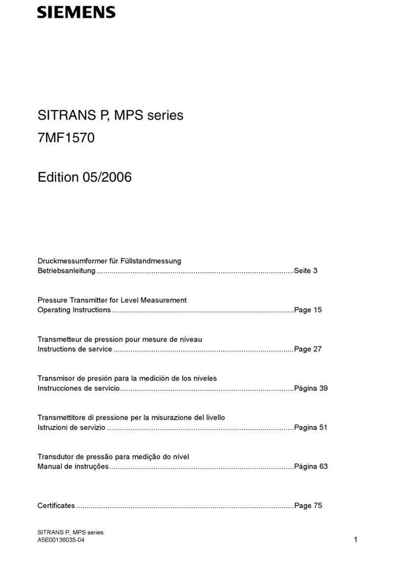 Siemens SITRANS 7MF1570 User manual