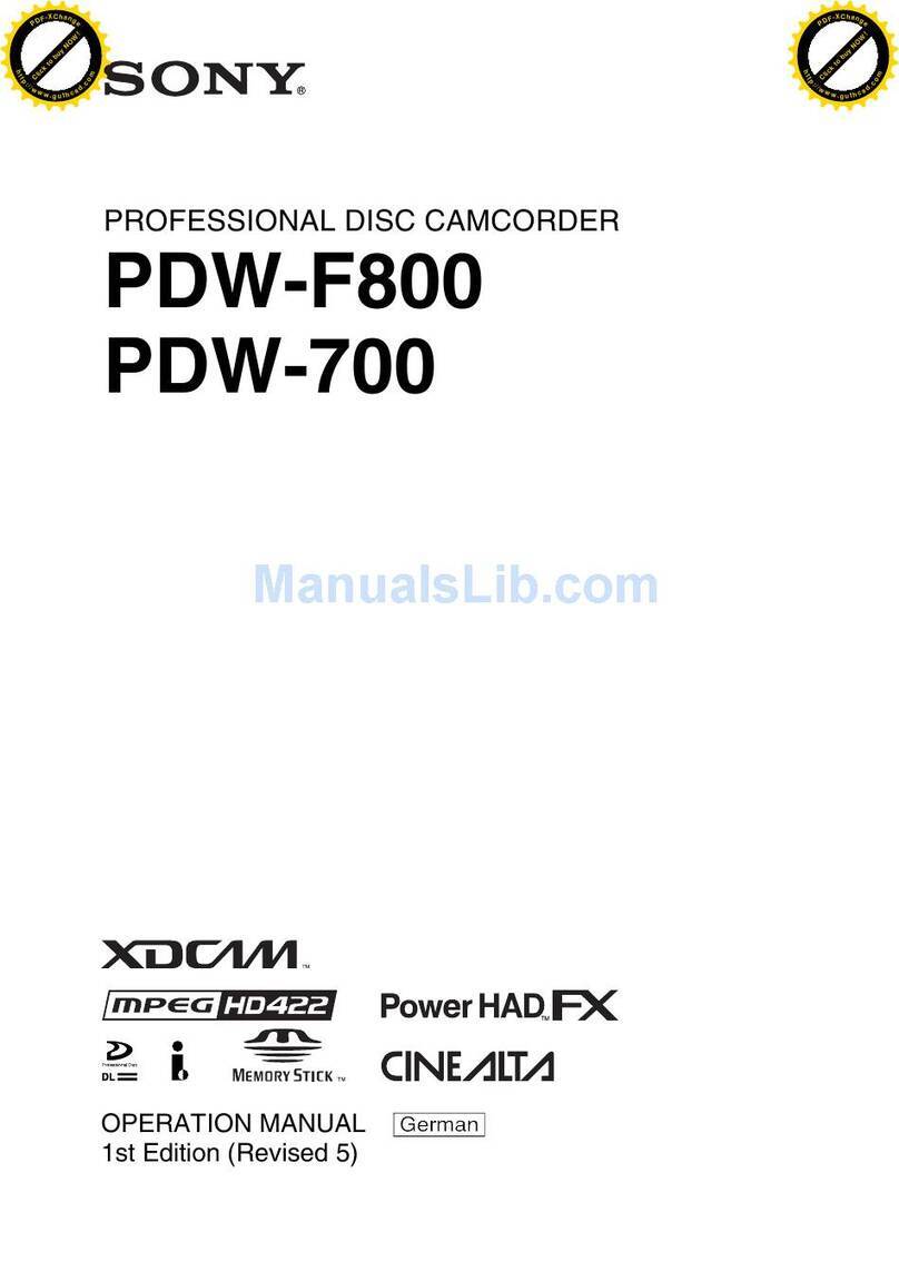 Sony PDW-F800 Operation manual