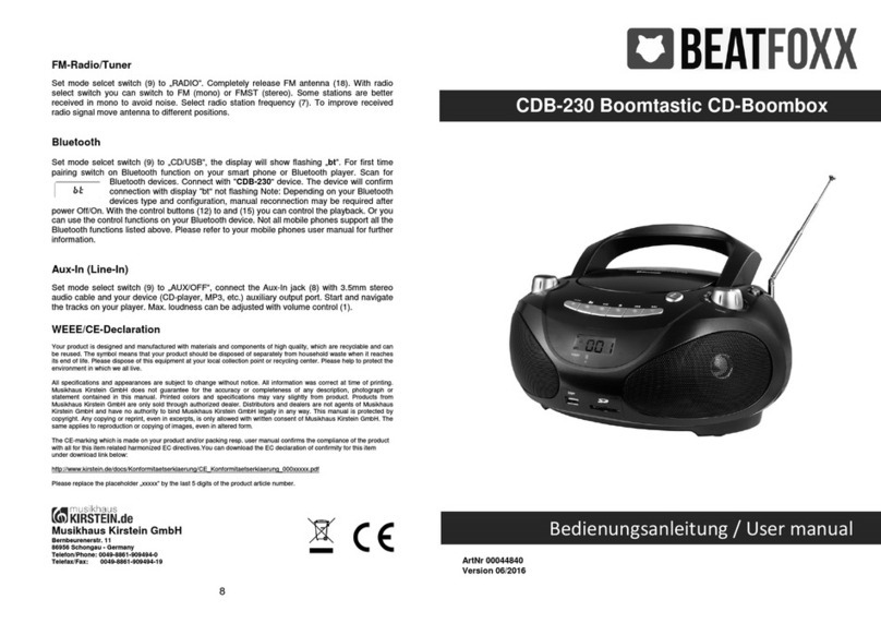 BEATFOXX CDB-230 User manual