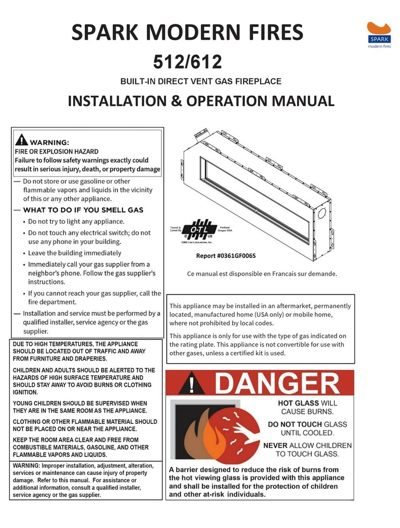 Spark modern fires 512 Installation & operation manual Spark modern fires 512 Installation & operation manual