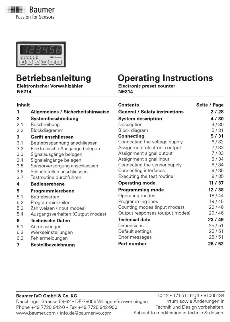 Baumer NE214 operating instructions