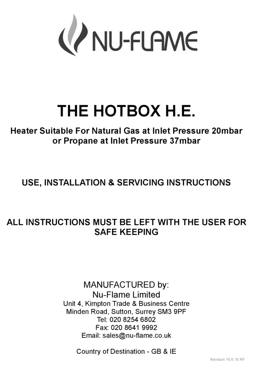Nu-Flame THE HOTBOX H.E. Use, installation & servicing instructions Nu-Flame THE HOTBOX H.E. Use, installation & servicing instructions