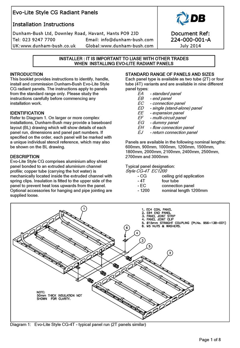 Dunham-Bush Evo-Lite Style CG installation instructions Dunham-Bush Evo-Lite Style CG installation instructions