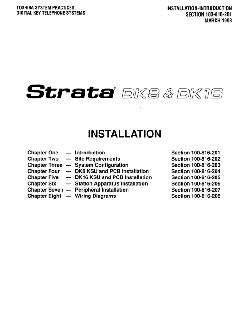 Toshiba Strata DK8 User manual