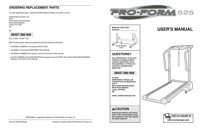 Pro-Form 525 user manual