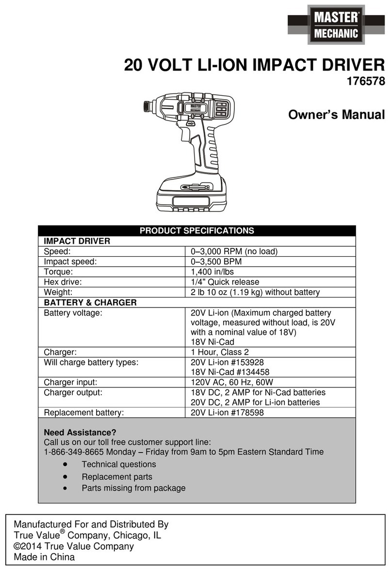 master mechanic 176578 owner's manual