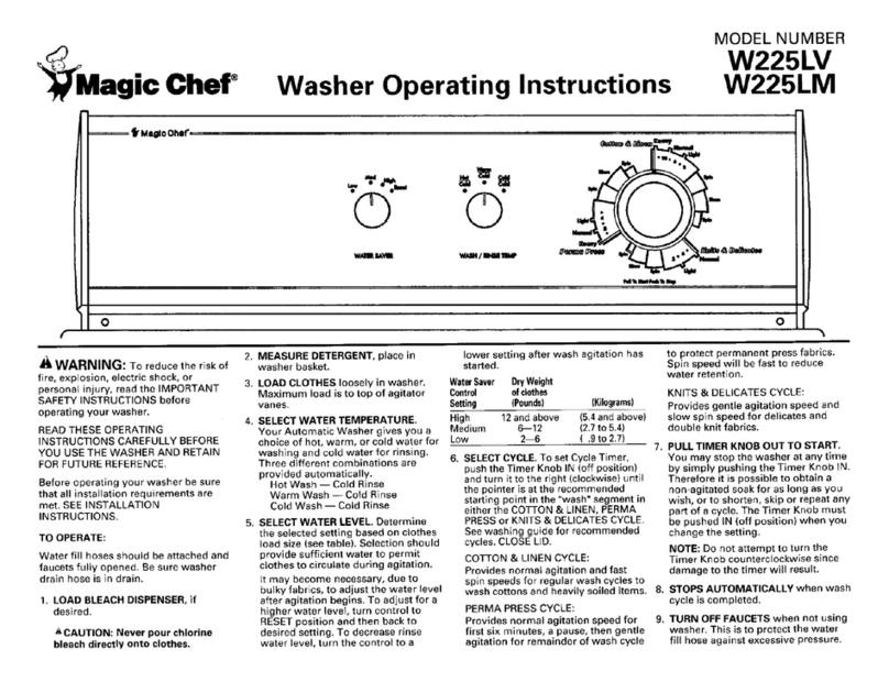 Magic Chef W225LM User manual