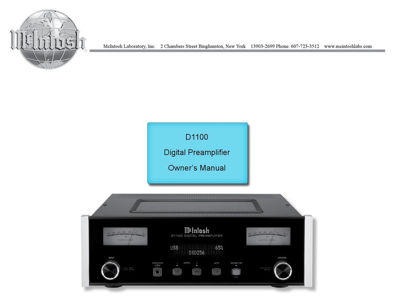 McIntosh D1100 User manual McIntosh D1100 User manual