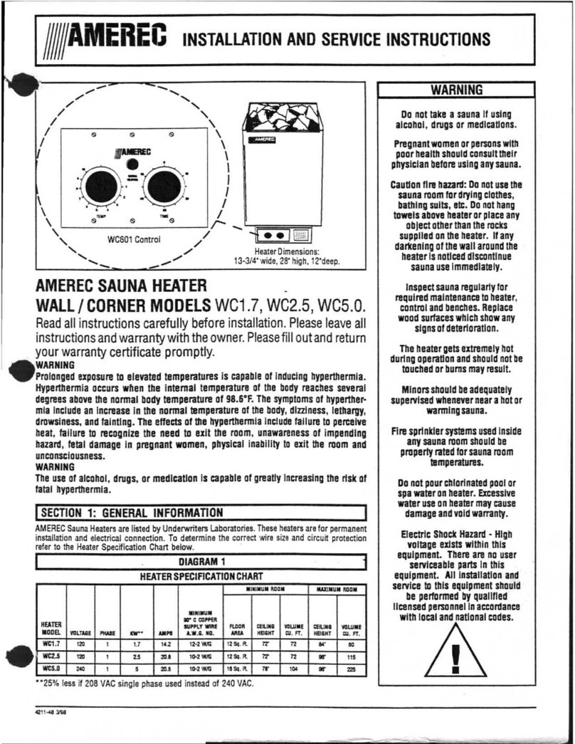 Amerec WC1.7 Installation and service instructions