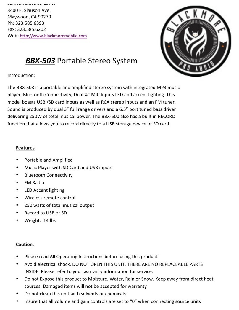 BLACKMORE BBX-503 user manual