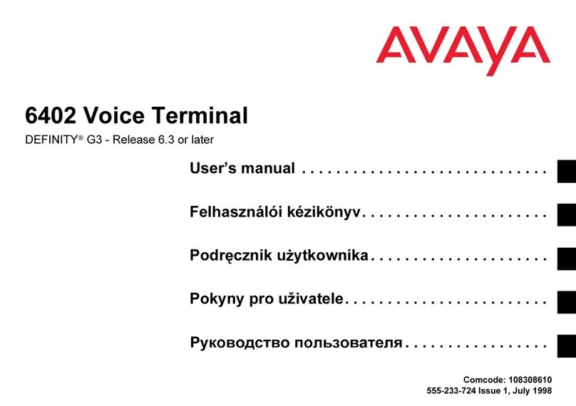 Avaya Definity 6402 user manual