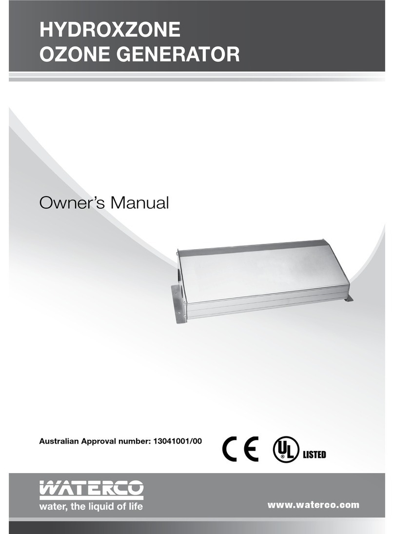 Waterco Hydroxzone Ozone Generator owner's manual