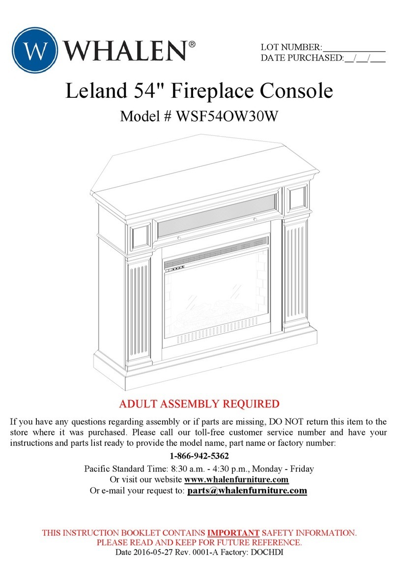 Whalen WSF54OW30W Instruction booklet