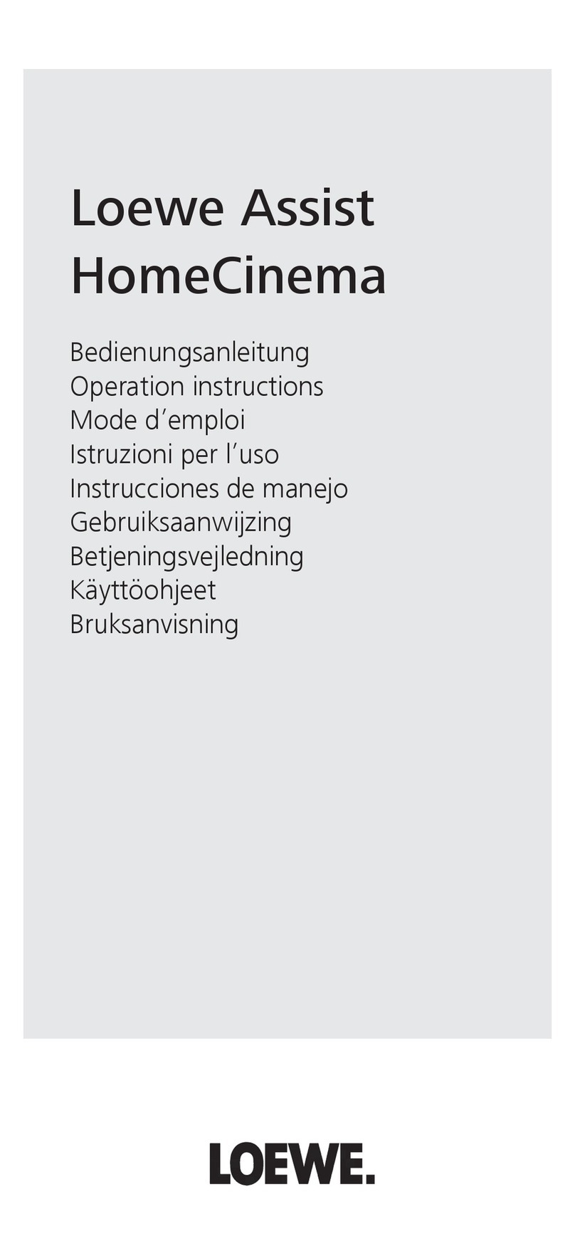 Loewe Assist Media Operation instructions