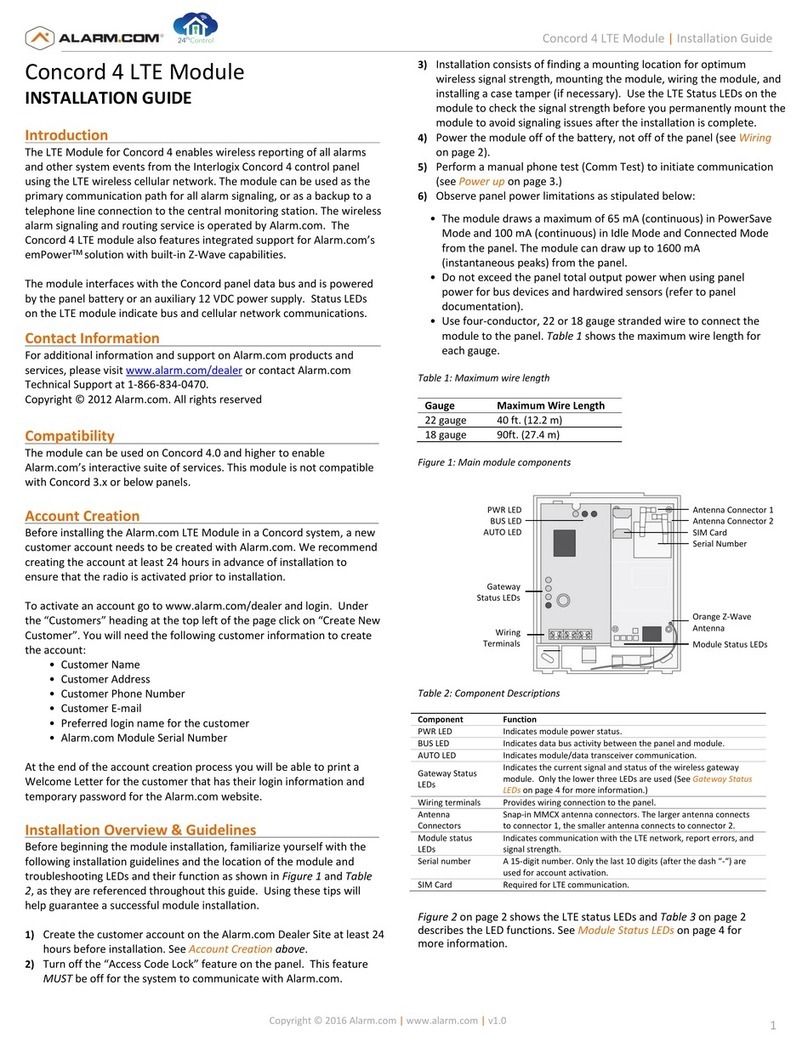 Alarm Concord 4 installation guide