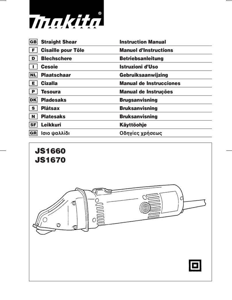 Makita STRAIGHT SHEAR JS1660 instruction manual