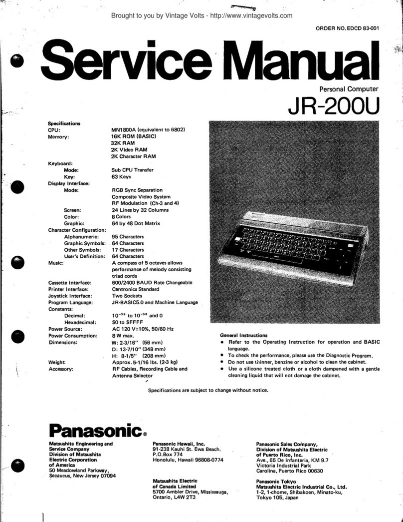 Panasonic JR-200U User manual