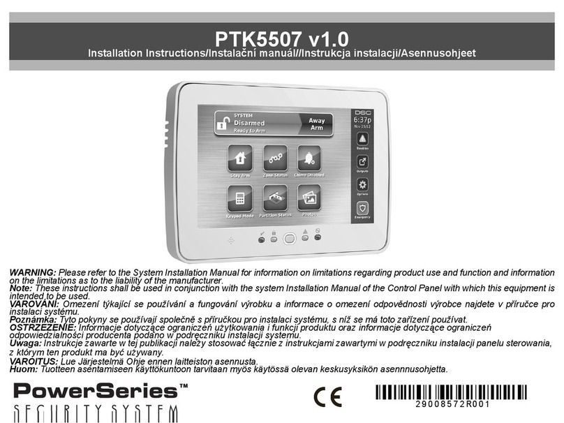 PowerSeries PTK5507 User manual
