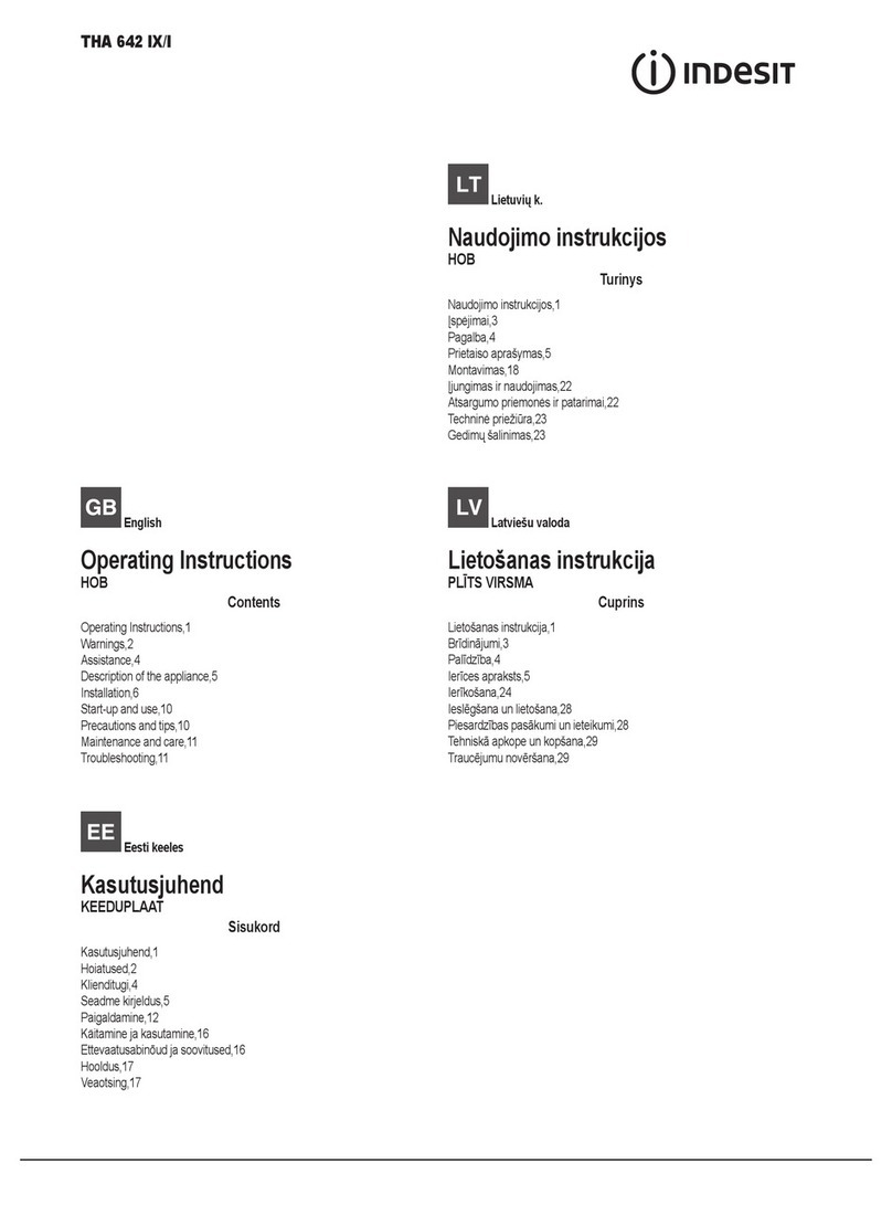 Indesit THA 642 IX/I operating instructions